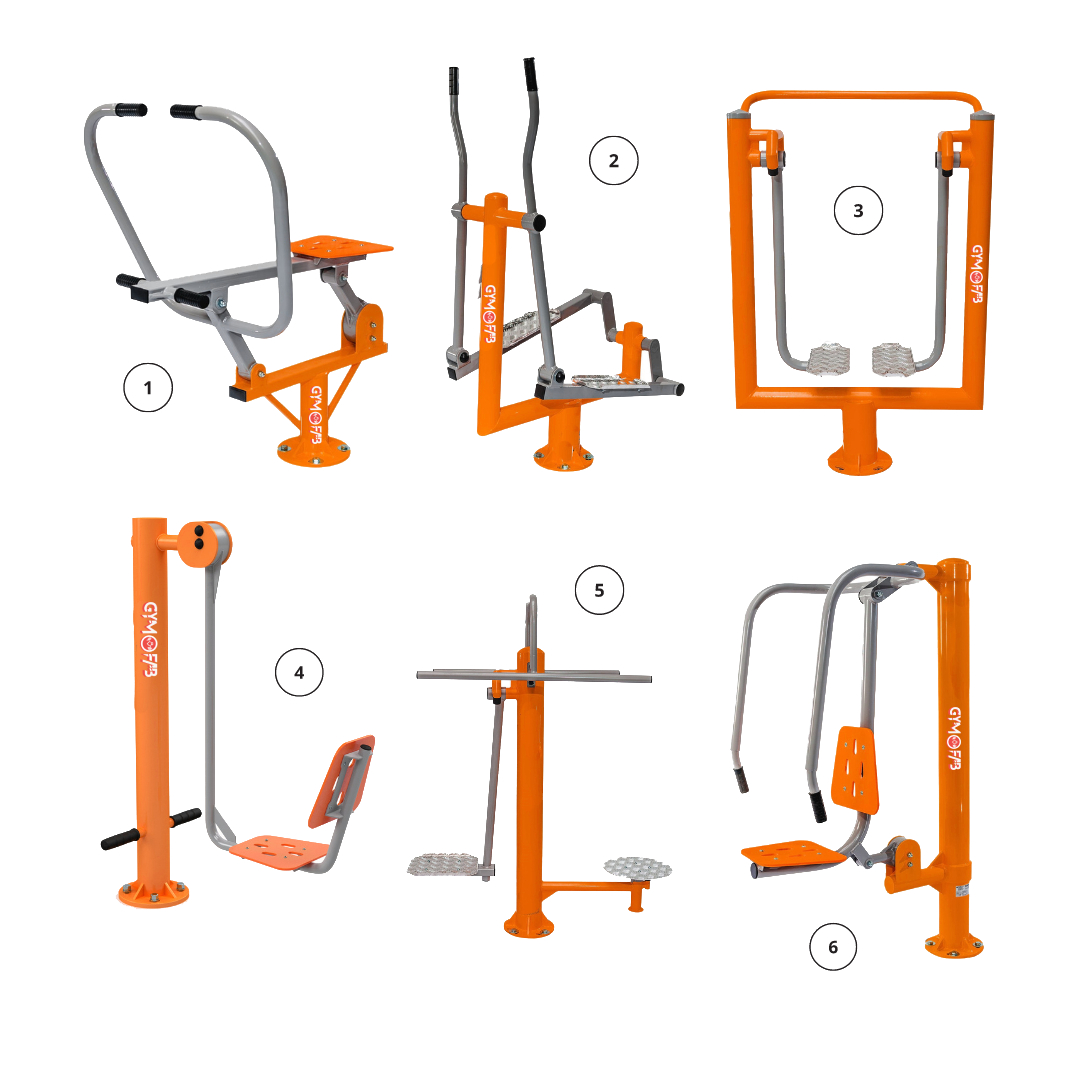 Outdoor Gym Equipement Products Rower Cross trainer Air walker Leg stretcher Twister & Surfer Push Chair Promotion Combo